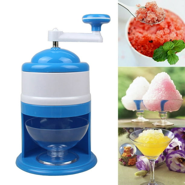 Portable Hand Crank Manual Ice Shaver Crusher Shredding Snow Cone Maker