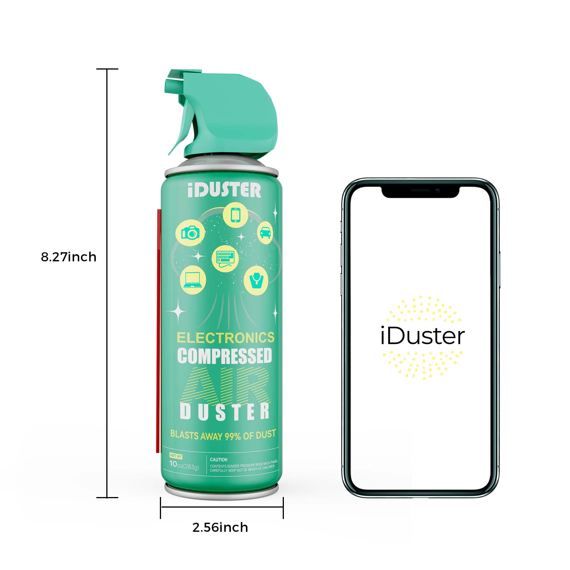 iDuster Compressed Air Duster, Electronics Gas Air Duster Can ,10 oz, 4 Packs