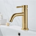 thumbnail image 4 of Stainless Steel Basin Faucet Brushed Golden Bathroom Washbasin Cold Hot Faucet, 4 of 9