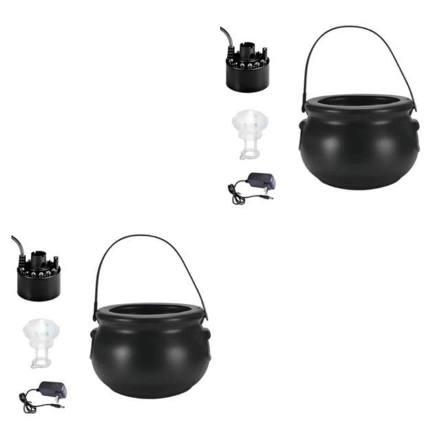 Xingzhi Safe To Halloween Mist Maker With Changing LED Light For Kids Parties Easy To Plastic black US Plug 2Set