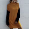 thumbnail image 2 of Herrnalise Women's Knitted Crop Tops Ladies Round Neck Long Sleeve Fashion Color Block Sweater Slim Pullover Dress Pullover Jumper Sweaters, 2 of 9