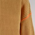 thumbnail image 3 of Lovskoo Sweaters for Women Casual Trendy Color Contrast Knitted Pullover Long Sleeve Round-Neck Sweater Khaki, 3 of 8