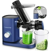 Juicer Machine, Amzchef Cold Press Juicer, 2 Speeds&Quiet Motor, BPA-Free, Easy to Clean, Blue