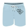 thumbnail image 4 of Kmdttou Men's Shorts Casual Fashionable And Casual Heart-Shaped Printed Drawstring Pocket Beach Shorts (Available in Big & Tall), 4 of 5