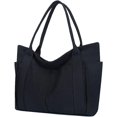 thumbnail image 2 of Kukuzhu Canvas Tote Bags for Women Handbag Large Tote Purse with Multiple Pockets Canvas Shoulder Bag for Office, Travel, School, 2 of 2