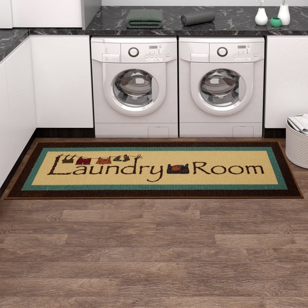 Ottomanson Laundry Mat Runner Rug, Brown, 20"X59"