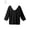 Black, variant on Design Womens Plus Size V Neck Loose Blouse 3/4 Sleeve Back Buttons T Shirts Casual Solid Tops For Summer Fall "Black, 2XL"