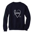 thumbnail image 1 of Tstars Womens Valentine's Day Beautiful Love Cursive Heart Pullover Valentine's Day Cute Gift Idea for Her Wife Women Sweatshirt, 1 of 5