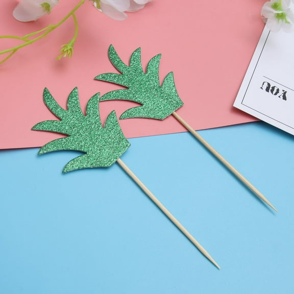 HEMOTON  18 Pcs Wedding Cupcake Decor Insert Party Supplies Pineapple Green