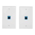 thumbnail image 2 of 2-Pack Ethernet Wall Plate, RJ45 Cat6 Female to Female Jack Inline Coupler Face Plates, 2 of 5