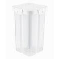 thumbnail image 1 of 4-grid Transparent Grain Storage Pot Plastic Cereal Container Sealed Refrigerator Crisper (White), 1 of 8