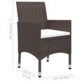 thumbnail image 4 of vidaXL 5 Piece Garden Dining Set Brown, 4 of 5