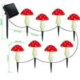 thumbnail image 2 of 8-Pack Red Mushroom Solar Lights for Outdoor Garden Decor, 2 of 7