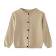 thumbnail image 2 of Cropped Sweaters For Teens Boys Girls Cardigan Ribbed Knit Round Neck Long Sleeve Button Solid Sweater Fall Loose Fit Cute Tops, 2 of 4