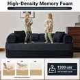 thumbnail image 3 of 78" Convertible Sofa Bed, Folding Sleeper Sofa Couch Bed with Fixed-Shape Frame, Pull-Out Sleeper Loveseat, Corduroy Boneless Futon Bed, No Assembly Required for Living Room & Bedroom, Black, 3 of 9