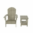 thumbnail image 5 of WestinTrends Tuscany HIPS Outdoor Folding Adirondack Seashell Chair With Side Table , Weathered Gray, 5 of 5