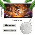 thumbnail image 2 of 1 Pcs 2D Flat License Plate Covers & Frames, A Puppy with Butterflies For Decorative Front, Waterproof For Decoration Aluminum License Plate Covers & Frames Cover For Men Women, 12" X 6", 2 of 7
