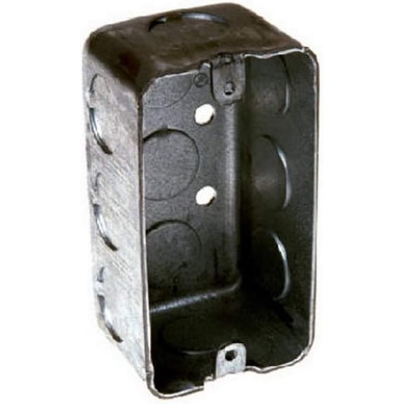 RACO Handy Box Junction Box - 1-Gang, 7-Knockout, Steel, Gray