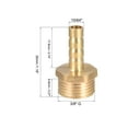 thumbnail image 2 of Brass Barb Hose Fitting Connector Adapter 6mm Barbed x3/8" G Male Pipe, 2 of 5