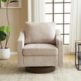 thumbnail image 5 of Ktaxon 360° Swivel Accent Chair Soft Chenille Fabric Arm Chair High Resilience Cushion Ideal for Living Room  Bedroom Furniture Khaki, 5 of 8