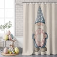 thumbnail image 6 of Shower Curtain for Bathroom Cute Easter Farm Gnome Waterproof Bath Curtains Shower Curtains with Hooks,Blue Dwarf with Egg on Retro Line Bathroom Curtain Privacy Drapes for Bathtubs Toilet 72x72in, 6 of 9