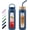 Blue, variant on MUKOKO Glass Water Bottle, 32oz Sports Drinking Tumbler with Silicone Sleeve and Straw, 1 Cup 2 Lids, Blue