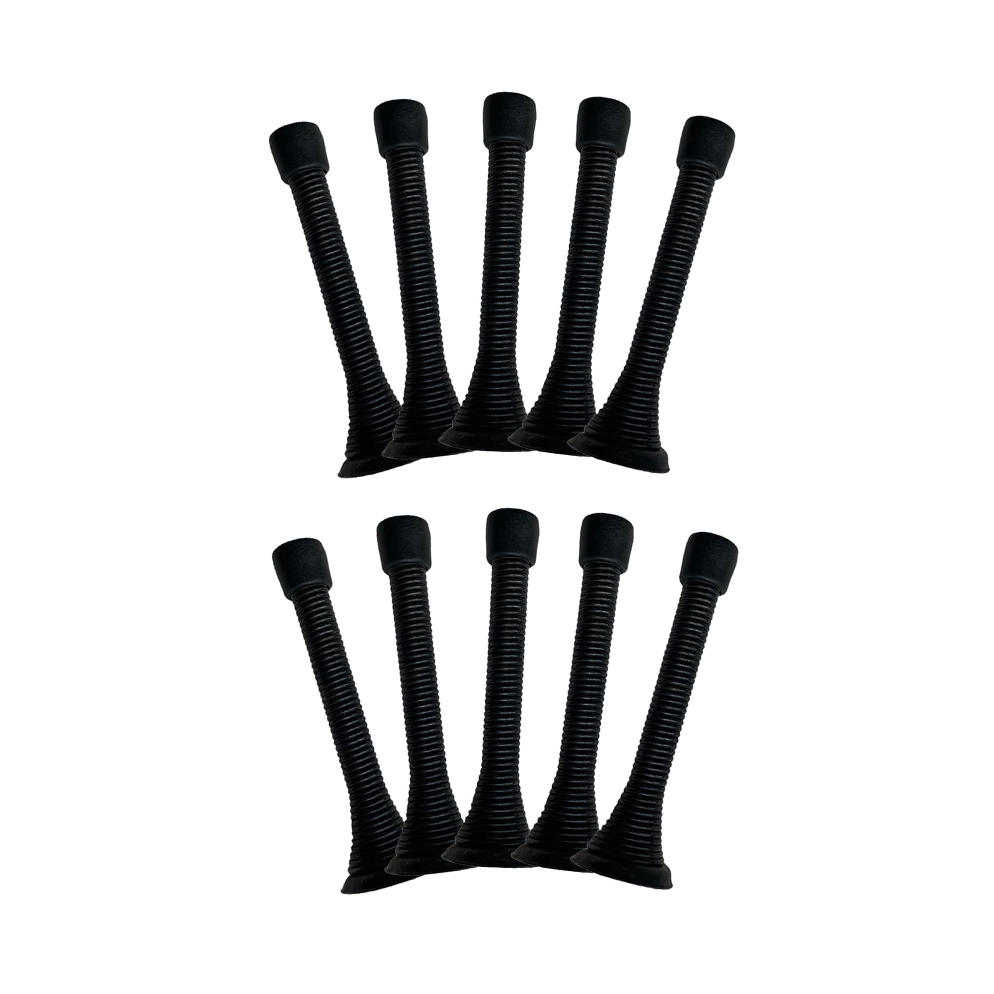 Design House 10-Pack Spring Door Stop Wall Protector with Rubber Tip, Matte Black