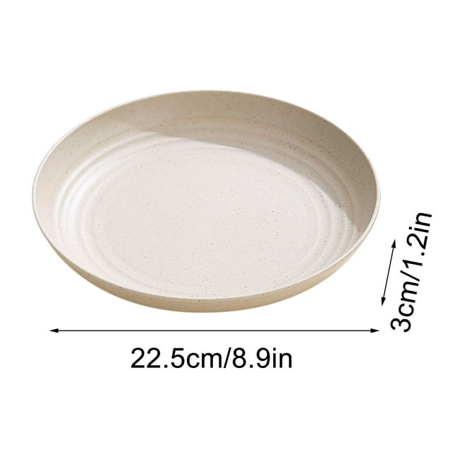 Dvruxg Wheat Straw Plates, Unbreakable Deep Dinner Plates, Plastic Plates Reusable, Assorted Colors Dinnerware Sets, Microwave & Dishwasher Safe, Healthy for Kids & Adult
