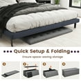 thumbnail image 6 of Giantex 43” Folding Storage Ottoman Bench, Linen End of Bed Bench w/Padded Seat, Pocket & Divider, Foot Stool Footrest Storage Chest, Grey, 6 of 8