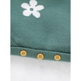 thumbnail image 6 of Infant Baby Girls Romper Sleeveless Button Floral Jacquard Sweater Cami Rompers Overalls, 6 of 8