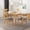 Dark Gray/ Natural Oak, variant on Noble House Jaxson Mid-Century Fabric Dining Chairs, Set of 4, Mint, Walnut