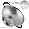 thumbnail image 4 of Stainless Steel Colander, Easy Grip Micro-Perforated 5-Quart Colander, Strainer With Riveted And Heat Resistant Handles, Bpa Free. Great For Pasta, Noodles, Vegetables And Fruits, 4 of 7