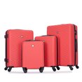 thumbnail image 3 of 4 Piece Luggage Set , ABS Hard Shell Suitcase Set 16/20/24/28 inches, Hardshell Lightweight Luggage Sets with TSA Lock,and 360°Rotating Wheel, Large Suitcase for Men Women, Red, 3 of 9