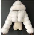thumbnail image 1 of Abrigos y chaquetas de piel sintética recortados peludos de alta calidad para mujer, abrigo superior esponjoso con capucha, chaqueta de piel de invierno, abrigo femenino, 1 of 3