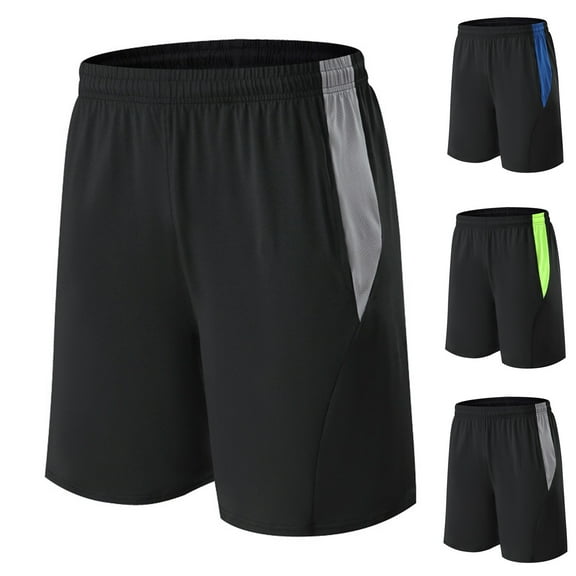 Bixock Mens Athletic Workout Shorts Color Print Drawstring Elastic Waist Splice 5 Inch Training Casual Shorts