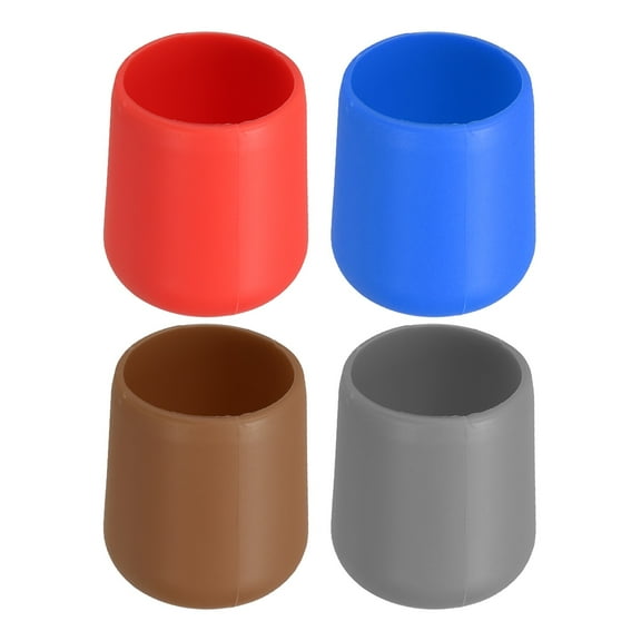 4 Pcs Silicone Fishing Rod Butt Cushion, Small, Red, Blue, Brown, Gray