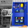 thumbnail image 7 of Fesbos Metal Storage Cabinet with Multifunctional Pegboard, 71" Steel Utility Cabinet with Adjustable Shelves and Doors, Double Lockable Garage Cabinets with 2 Drawer, 7 of 7