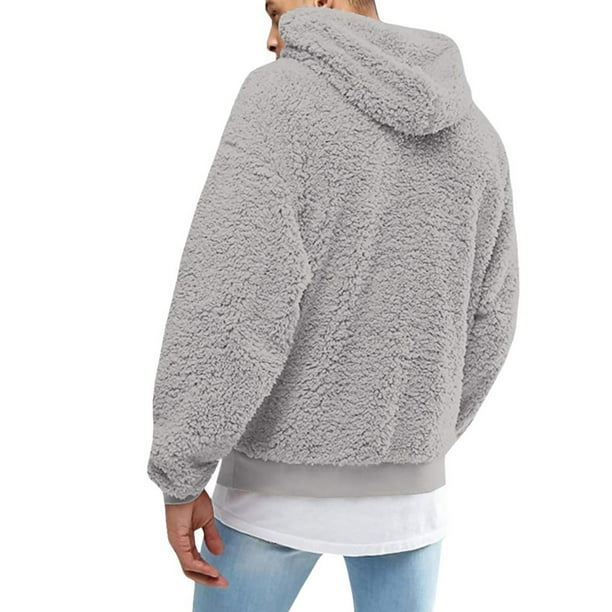 Plush hooded mens best sale sweater