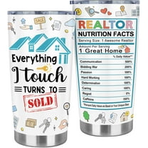 Realtor Gifts for Women Closing Gift for Realtors Everything I Touch Turns to Sold Gifts for Real Estate Agent Salesman Boss Coworkers Employees Stainless Steel Tumbler 20oz