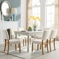 thumbnail image 6 of Brax Dining Chair with Upholstered Back and Wood Base – Set of 2 for Dining Room – Modern Chairs in Natural White Sand, Leick Home, 214452, 6 of 11