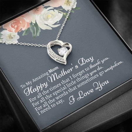 Mothers Day Gift From Son, Mother's Day Mom, Online Mothers Day Gift, Mother Appreciation, Mom Necklace, Mom Mother's Day Gift, White Forever Love Necklace