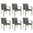 thumbnail image 4 of vidaXL 9 Piece Patio Dining Set with Cushions Black Poly Rattan, 4 of 10