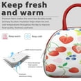 thumbnail image 3 of Lunch Bag Women Insulated Lunch Box Portable Large Cooler Tote for Student/Mother Group with Side Pockets for Work Office Picnic Strawberry Fruit, 3 of 7