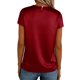 thumbnail image 2 of TaTaai Women's Lightweight Satin Blouse Round Neck Short Sleeve Business Casual Wear Sheen Fabric Office T-shirt Style Top Gift, 2 of 7