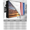 thumbnail image 2 of Independence Day American Outdoor TV Cover 40 to 43 Inch Weatherproof, Red White Stripes Grain 600D Oxford TV Covers with Waterproof Zipper, Outside Flat TV Screen Protector Size 40"W x 25"H x 4.5"D, 2 of 7