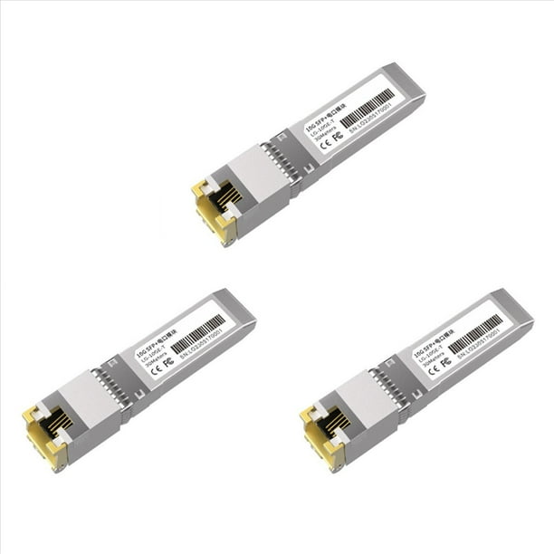 3X MóDulo 10G SFP+ MóDulos SFP de Cobre 10GbE Puerto ÓPtico Convertido A Puerto Ethernet RJ45 MóDulo Transceptor Gigabit 1000M