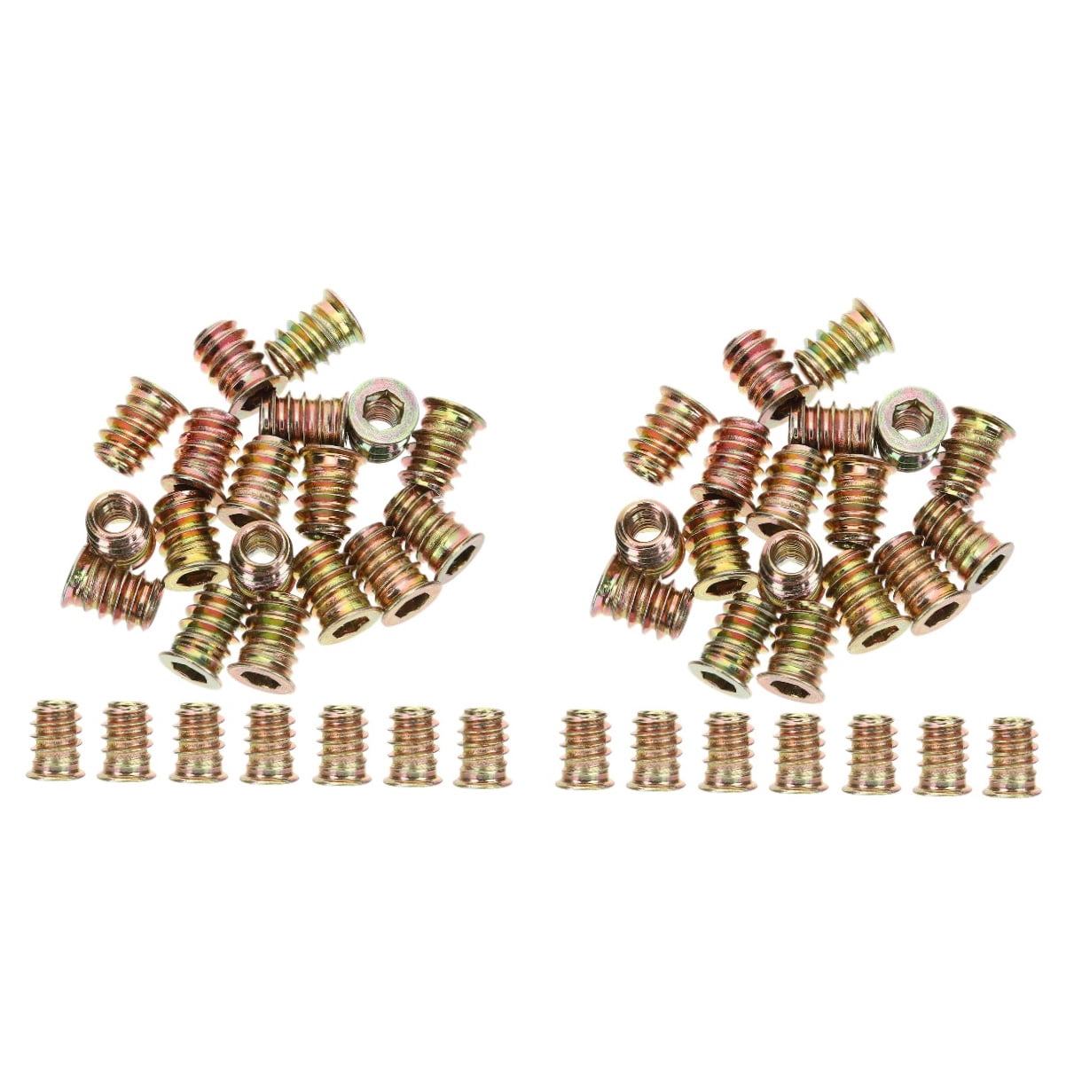 HOMEMAXS 200 pcs  Embedment Nut Threaded Wood Insert M6x15 Furniture Screw In Nut Fastener
