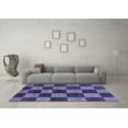 thumbnail image 3 of Ahgly Company Machine Washable Indoor Round Oriental Blue Modern Area Rugs, 3' Round, 3 of 4