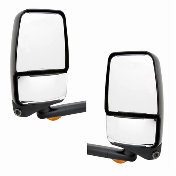 Velvac Miroir Extérieur 719329 Modèle 2020 Tête de Luxe; Largeur de Corps 96 Pouces; Côté Gauche et Droit; Blanc; Télécommande Verre Plat/verre Convexe Manuel; avec Miroir Chauffant; avec Interrupteurs et Faisceau de Câbles