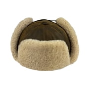 Sheepskin Trapper Hat - Genuine Leather Russian Ushanka Aviator Hat